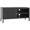 vidaXL TV Stand Anthracite 35.4 in.x11.8 in.x17.3 in. Steel and Glass - 2 of 4