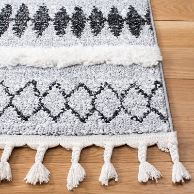 Gray Diamond Shag Synthetic Round Area Rug