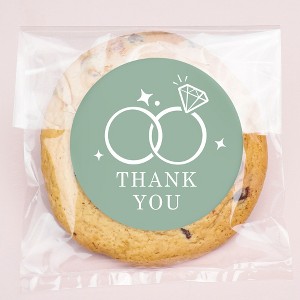 Big Dot of Happiness Sage Green Wedding Thank You Stickers and Clear Cookie Bags, Cellophane Treat Bags 4.25x7 IN for Candy or Baked Goods - 25 Count - 1 of 4