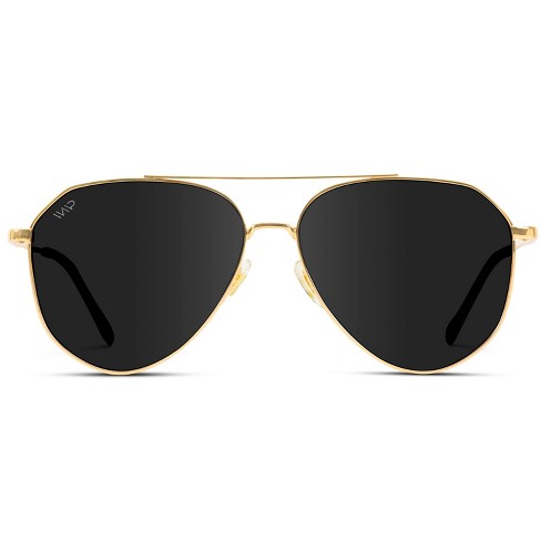 Pilot Metal Angular Frame Gold Sunglasses