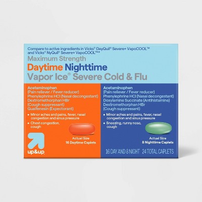 Acetaminophen Day/Night Time Vapour Ice Cold and Flu Relief Caplets - 24ct - up&up™