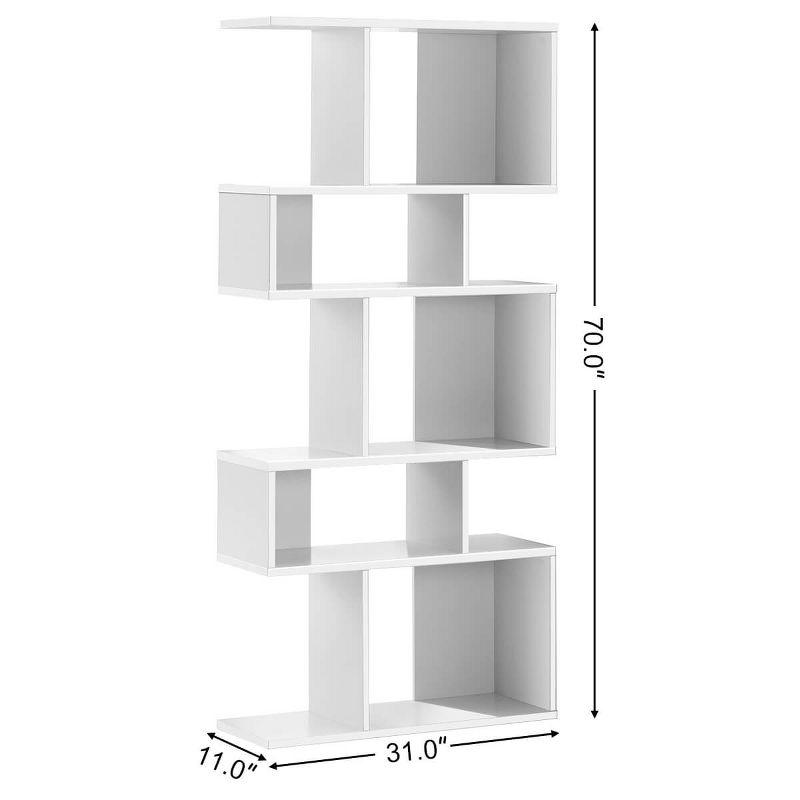 Costway 5 Cubes Ladder Shelf Freestanding Corner Bookshelf Display Rack Bookcase, 3 of 11