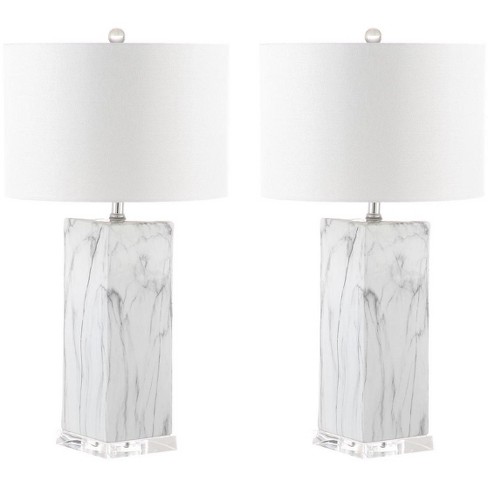 Olympia Marble Table Lamp (Set of 2) - Black/White Marble - Safavieh - image 1 of 4