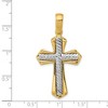 Black Bow Jewelry 14k Two Tone Gold Solid Rope Cross Pendant, 22 x 43mm - 4 of 4