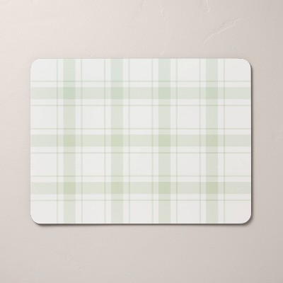 Plaid Wipeable Corkboard Placemat Green/Cream - Hearth & Hand™ with Magnolia