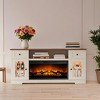Dyonery Fireplace TV Stand for 80 Inch TV, Entertainment Center withFireplace & LED Lights, with Storage Drawers & Cabinets for Living Room, White - 2 of 4