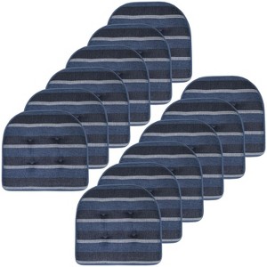 Bradford Striped U Shaped Memory Foam 17" x 16" Chair Cushion by Sweet Home Collection® - 1 of 4