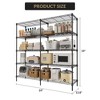 CuisinSmart 5 Tier Wire Storage Shelves, Metal Shelving for Storage Adjustable Shelving,Garage Shelving Pantry Shelves Kitchen Shelving, Black - 2 of 4