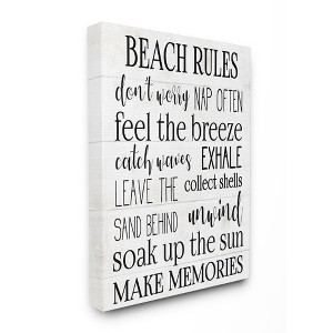 Stupell Industries Beach House Rules Relaxing Activities Black White List - 1 of 4