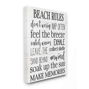Stupell Industries Beach House Rules Relaxing Activities Black White List
