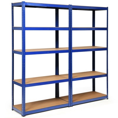 Costway 2PCS 72'' Heavy Duty Storage Shelf Steel Metal Garage Rack 5 Level Adjustable