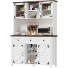 PAKASEPT 68" Buffet And Hutch Kitchen Storage Cabinet wth Glass Cupboard, 47" Wide Pantry Cabinet with Microwave Stand and Drawers - 4 of 4