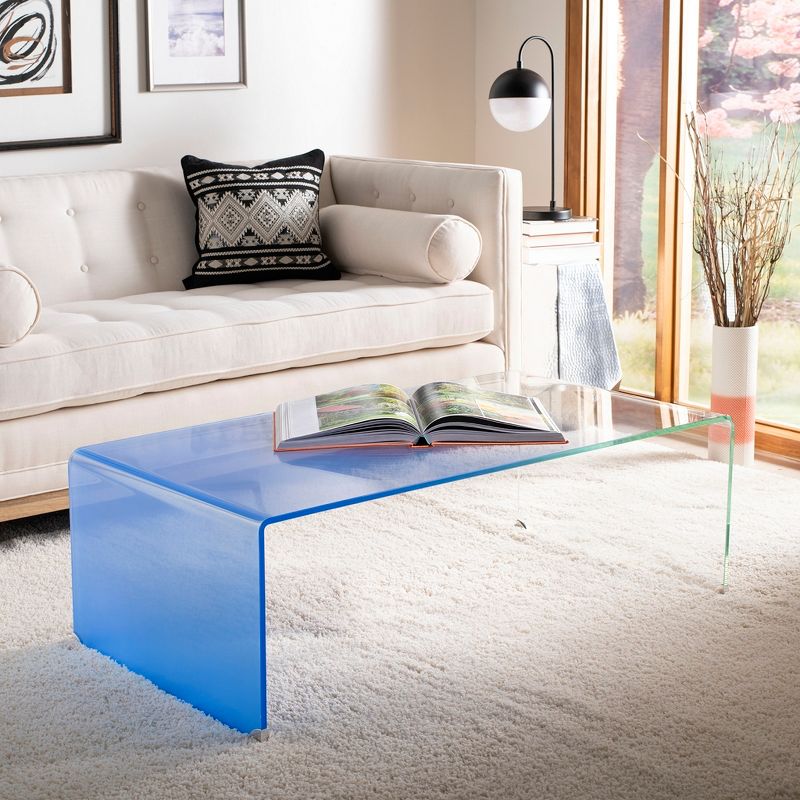 Crysta Ombre Glass Coffee Table - Clear/Blue - Safavieh., 2 of 10