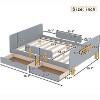 Kumasinova Twin/Full Storage Platform Bed with 2 Drawers,Solid Wood Bed Frame with Guardrails,Small Shelf,Hooks,No Box Spring Needed - 3 of 4