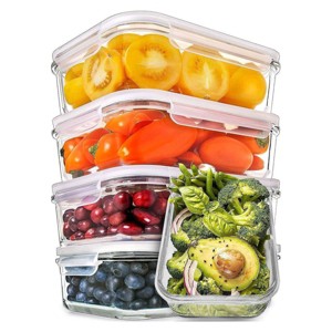 Fullstar Prep Naturals 10pc 30oz Glass Storage Container Set - 1 of 4
