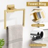 Itopfox Brushed Gold 10 Piece Bathroom Hardware Set SUS304 Stainless Steel 2 16in Towel Bars 2 Rings 2 Paper Holders 4 Hooks - 3 of 4