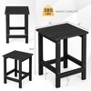 Costway 14'' Patio Adirondack Side End Table HDPE Square Weather Resistant Garden Black/Brown/Grey/White - image 3 of 4