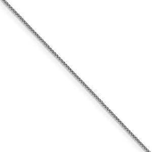 Black Bow Jewelry 1mm 18k White Gold Diamond Cut Spiga Chain Necklace - 1 of 4