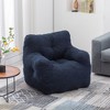 Airsurfer Soft Teddy Fabric Tufted Foam Bean Bag Chair With Teddy Fabric Dark Blue - 3 of 4
