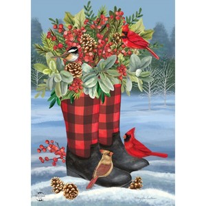 Briarwood Lane Winter Boots House Flag Checkered Cardianls Greene - 1 of 4