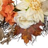 Northlight Floral, Twig and Leaves Fall Harvest Artificial Wreath - 22" - Orange and Cream - image 2 of 3