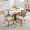 COWLOWN Set of 2 Modern Chenille Dining Chairs, Gold-Accent Upholstered Chairs with Curved Metal Legs - 3 of 4