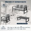 SUGOLD Aluminum Patio Conversation Set with Gray Cushions and Coffe Table - 2 of 4