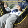 Vynxaria Patio Hammock Chair with Stand, Outdoor Hammock Swing Hanging Lounge Chair with Side Pocket and Headrest, Dark Gray - 2 of 4