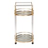 Nakano Metal and Glass 2 Tier Wine Cart Gold/Mirror - Baxton Studio - image 4 of 4