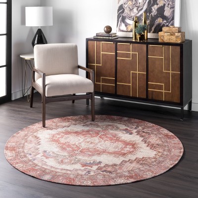 Vintage Minna Multicolor Medallion Flat Woven Area Rug, 2' 6" x 12'