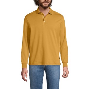 Lands' End Men's Long Sleeve Cotton Supima Polo Shirt - 1 of 3