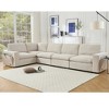 141.5'' 5-Seat Linen Modular Sectional Sofa with Wireless Charging Ports, Cup Holders, Book Storage Space, L-Shaped Sectional Sofas for Living Room - 2 of 4