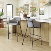 Slate Gray Vinyl Barstool with Steel Frame, 40.2" H – Upholstered Counter Seat by Zuo Modern - 2 of 4