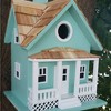 Home Bazaar 9" Beachside Cottage Wood Bird House Seafoam Blue - 4 of 4