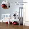 Infans Classic Kids Children Toddler Wood Bed Bedroom Furniture w/ Guardrails Grey - 4 of 4