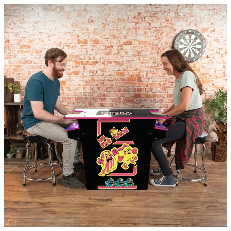 Arcade1Up Ms. PAC-MAN Head-to-Head Arcade Table with 12 Games, Multiplayer Control Panel, and 17-Inch Color LCD Screen, Black Series Edition, 6 of 8