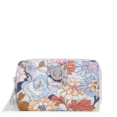 Vera Bradley Women's Outlet Cotton RFID Turnlock Wallet