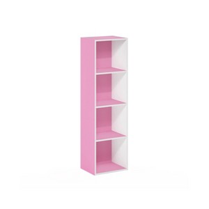 HOMLUX 4-Tier Bookcase with 4 Open Cubbies Storage Shelf Display Organizer, Pink - 1 of 4
