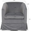27.36" Modern Swivel Chair, Upholstered Sofa Chair with Elastic Sponge Cushion, Wood Frame, Accent Chair for Home Office, Lounge - 2 of 4