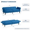 89 Inch Futon Sofa Bed, Modern Sleeper Couch with Adjustable Backrest & Armrest, Convertible Futon Couch - 2 of 4