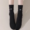 Anna-Kaci Women's 3 - Pack Crew Socks with Embroidered Bow Detail and Soft Comfortable Knit Fabric - 3 of 4