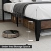 Heavy-Duty Platform Bed Frame with Storage Shelf and Button Tufted Fabric Headboard, Built-In Charging Station and Metal Slat Support - 4 of 4
