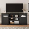 LED TV Stand for 65/60/55 Inch TV, Entertainment Center With Storage Cabinets and Barn Doors, Modern Media Console Table With Open Shelves - 4 of 4