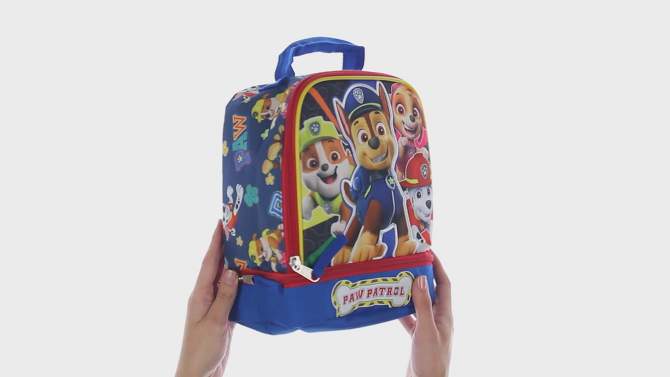 Paw Patrol Lunch Box Insulated Dual Compartment Kids Lunch Bag Tote Multicoloured, 2 of 8, play video
