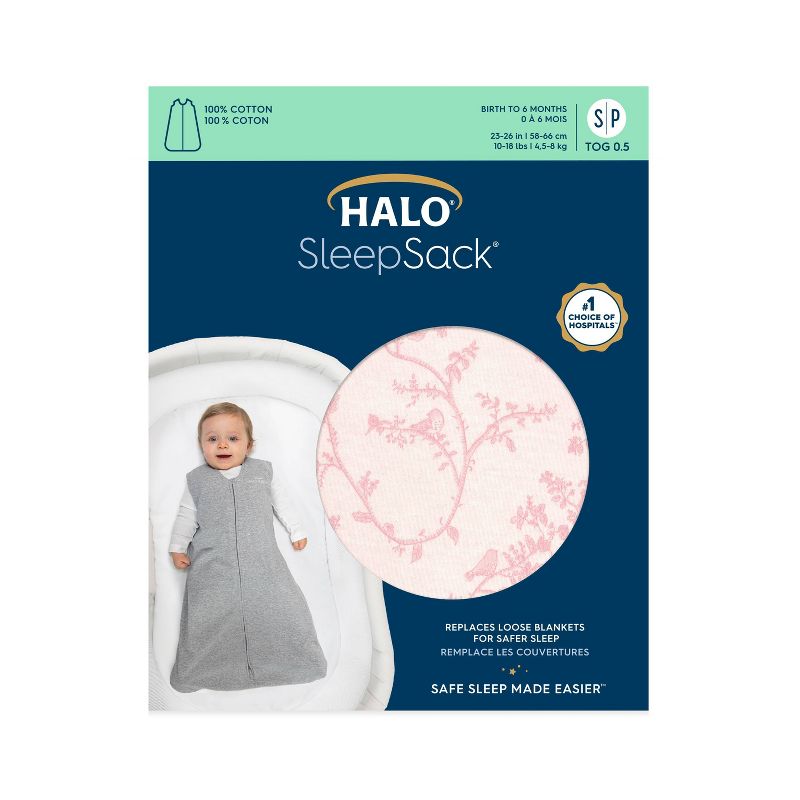 HALO Innovations SleepSack 100% Cotton Wearable Blanket - Girl, 1 of 6