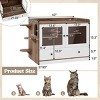 Large Hidden Cat Litter Box Cabinet with Drawer and Stairs, Indoor Enclosure and Side Table for Cats - The Pop Home - 3 of 4