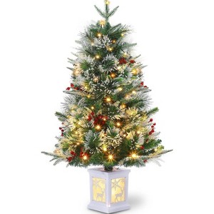 3ft Christmas Tree Artificial Christmas Tree with Vintage Potted Base, Xmas Holiday Decor for Home, Entrances - 1 of 4