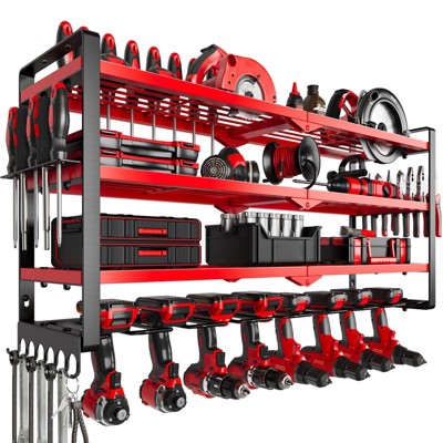 Hausource 4 Layer Power Tool Organizer with 8 Drill Holder Tool Storage Rack Gift for Men