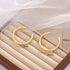 Hollow Tube Hoop Earrings for Women by Ginger Lyne 2" Gold Stainless Steel Lightweight - 4 of 4