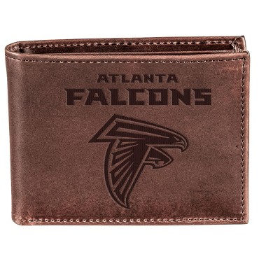 Evergreen NFL Atlanta Falcons Brown Leather Bifold Wallet Officially Licensed with Gift Box